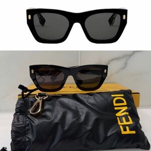 Fendi Roma 63mm Rectangular Sunglasses FE40100I